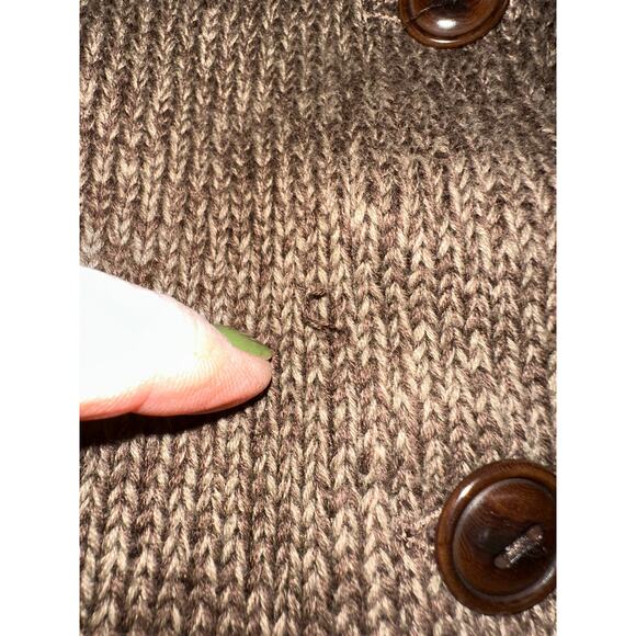 Lauren Ralph Lauren Knit Cardigan Button up Elbow Patches Pockets Brown M - Picture 11 of 11